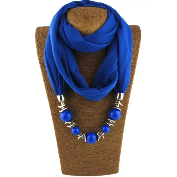 beads scarf pendant necklace jewelry with beads decoration necklace/ beaded scarf necklace wholesale