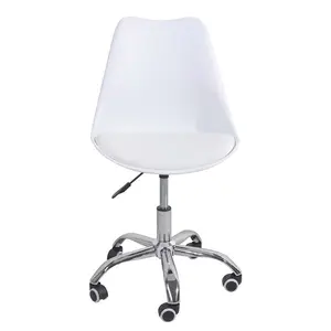 Silla de estudio para sala de estar, ordenador, oficina, Blanca