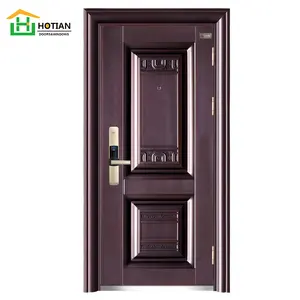 Luxury decorative interior steel door skin panels cheap exterior wood grain iron steel door made in China