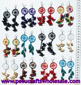 Handmade Ethnic Style Seed and Tagua Spider <b>Net</b> Peruvian Earrings for Gift - Product Image 2