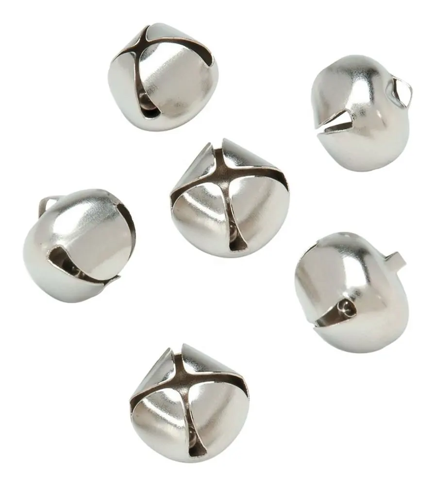 Hot Metal Jingle Bells Christmas DIY Crafts 30pcs 3/4inch Silver Jingle Bell Metal Round Mini Bells