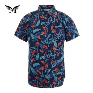 Iyi satış renkli kaliteli erkek kısa kollu bangkok hawaii gömlek