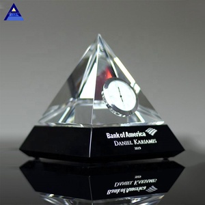 Đồng Hồ Kim Tự Tháp Pha Lê Hình Tam Giác, Đồng Hồ Để Bàn Pha Lê Cổ Điển Làm Quà Lưu Niệm - Product Image 4