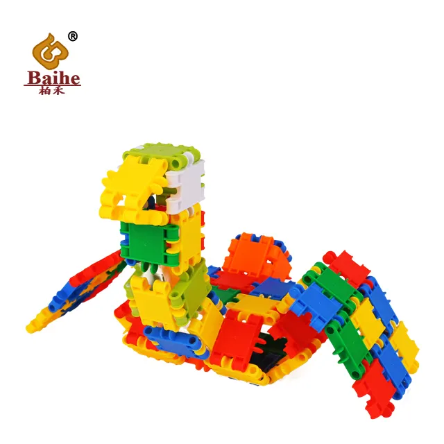 Blocos de construção de plástico para crianças, brinquedo de blocos de construção para aprendizagem precoce do jardim de infância
