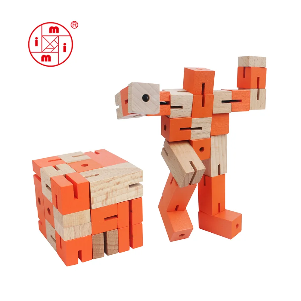 Offre Spéciale en bois BRICOLAGE robot homme OEM jouet en bois
