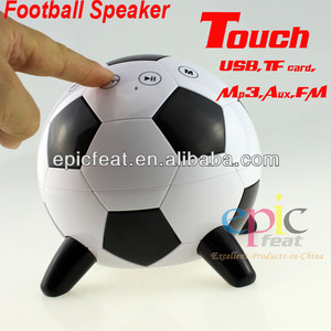 2014 portátil de fútbol altavoz bluetooth, tecla táctil- prensas con altavoz led fuente - Product Image 1