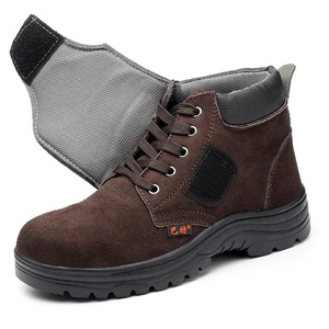De los hombres de seguridad de soldadura zapato antideslizante resistentes al aceite y ácido de gamuza de piel de vaca de trabajo, <span class=keywords><strong>botas</strong></span> con puntera de acero - Product Image 4