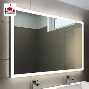 호텔 장식 frameless 멋진 드레싱 거울 디자인 저렴한 사각형 욕실 벽 거울 LED 빛
