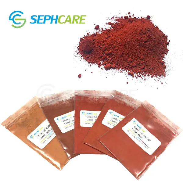 Sephcare เครื่องสำอางเกรดเม็ดสีแดงเหล็กออกไซด์สีแดง Fe2O3