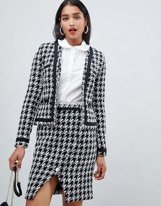 <span class=keywords><strong>Blazer</strong></span> invernale di marca di lana <span class=keywords><strong>e</strong></span> <span class=keywords><strong>gonna</strong></span> con chiusura a gancio <span class=keywords><strong>e</strong></span> a due pezzi abito da ufficio - Product Image 2