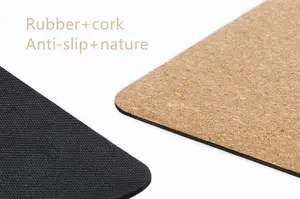 Wholesale Organic Eco Friendly Embossed Natural Rubber Cork Yoga Mat Set Pilates Sport Slimming Balance Training Gym
