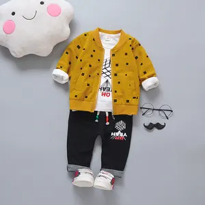 Top selling products autumn baby boys' 3 pcs clothing sets for wholesale