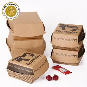 Box Burger Custom Printed Hamburger Boxes Disposable Burger Packaging