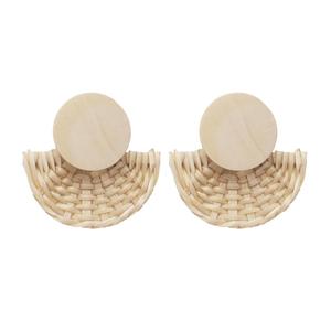 Perles en bois paille rotin <span class=keywords><strong>fantaisie</strong></span> <span class=keywords><strong>boucles</strong></span> <span class=keywords><strong>d</strong></span>'oreilles pour femmes bohême à la main <span class=keywords><strong>d</strong></span>éclaration <span class=keywords><strong>boucles</strong></span> <span class=keywords><strong>d</strong></span>'oreilles blanc marron bijoux de mode - Product Image 1