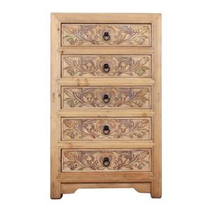 Couleur naturelle sculpté style chinois antique buffet de salon