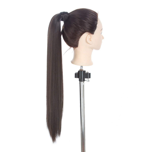Extensions de cheveux humains 14-24 pouces Extensions de queue de cheval enveloppées de poney droit et soyeux - Product Image 3