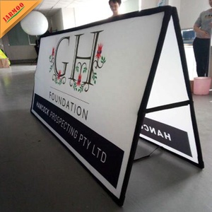 스프링 메탈 스파이크 있음 200C.M X100C.M 2 면 사용자 정의 타원형 프레임 팝업 배너