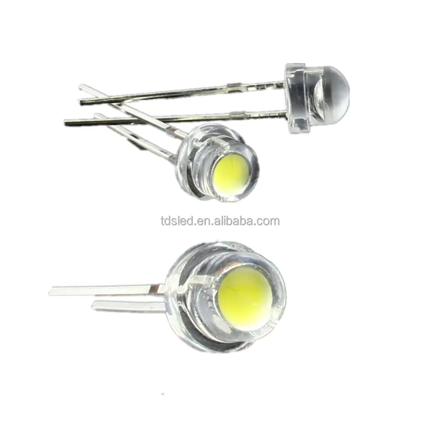 0,2 W 5mm sombrero de paja LED luz 120-160 grado ángulo del haz de luz