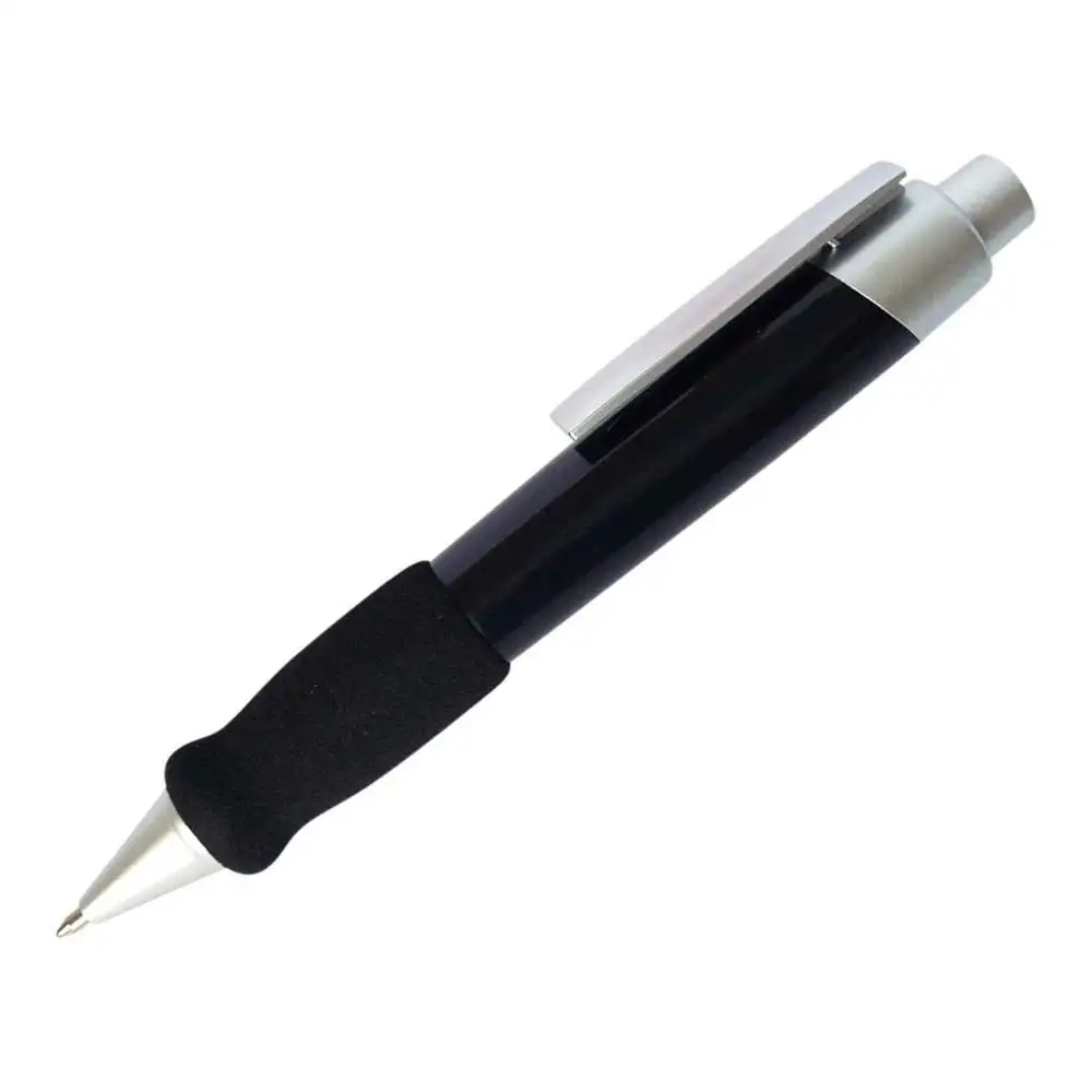 Klik Enorme Big Wide Body Balpen Medium Zwarte Inkt Licht gewicht XXL Vet Pennen Met Comfortabele Grip Mat zilver trim