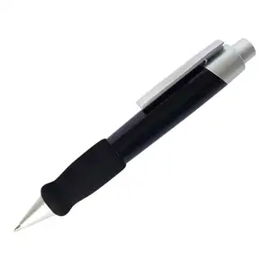 点击巨大的大宽体圆珠笔中黑色墨水轻重量 XXL 脂笔与舒适握把马特银修剪