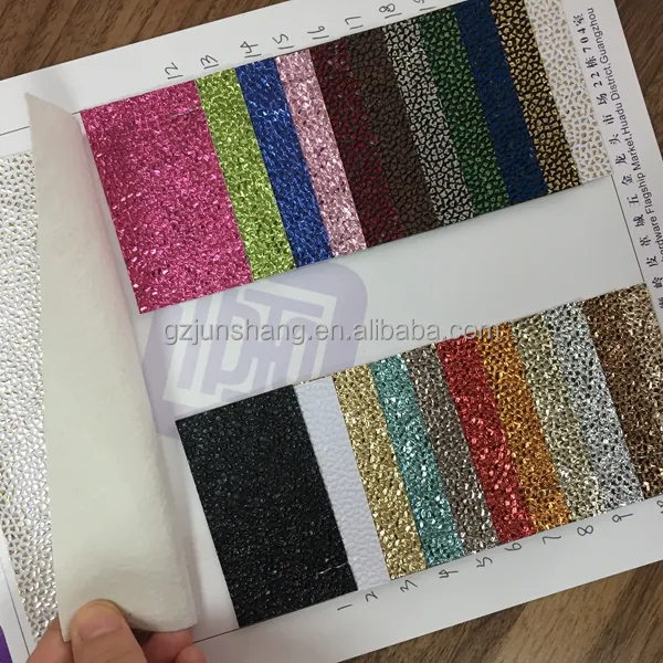 Fábrica de tecido de glitter para fazer tipos de couro de glitter e de couro holograma