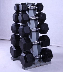 Vente en gros d'équipements de fitness haltères hexagonaux en caoutchouc haltères de gymnastique ensemble d'haltères hexagonaux pour les exercices de musculation - Product Image 5