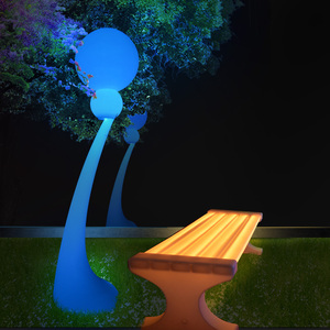 <span class=keywords><strong>2018</strong></span> PE en plastique rvb moderne en plein air sans fil lampadaire - Product Image 2