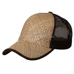 メンズストローウィーブトラッカースナップバックベースボールキャップハット - Product Image 1