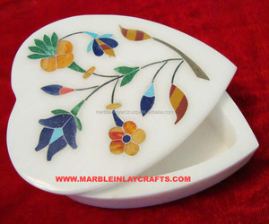 Heart Shape Marble Inlay <b>Boxes</b> - Product Image 1