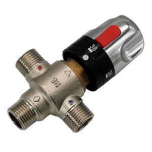 Vanne <span class=keywords><strong>mitigeur</strong></span> thermostatique à angle en laiton, eau chaude et froide, 1 ensemble, électrovanne à 3 voies, vanne de dérivation de douche à 4 voies - Product Image 3