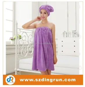 100% Cotton Women Bath Towel Dress Girls Sexy Bath Wrap with Hair Drying Towel