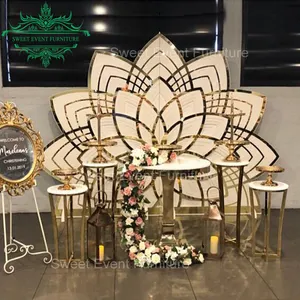 Soporte de exhibición de fondo de evento acrílico usado para ceremonia de boda decorativa