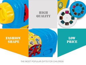 ของเล่นโปรเจคเตอร์ฉายภาพสไลด์ราคาประหยัดสำหรับเด็ก พร้อมสไลด์ในตัว 3 ชิ้น - Product Image 3