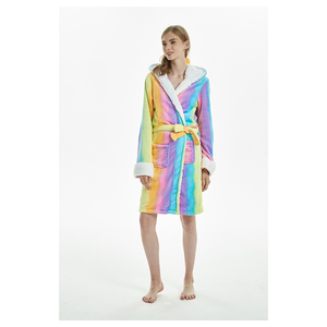 Chinois Fournisseur Licorne Flanelle Fantaisie Dame Femmes Sexy <span class=keywords><strong>Peignoir</strong></span> En <span class=keywords><strong>Coton</strong></span> <span class=keywords><strong>Bio</strong></span> - Product Image 4