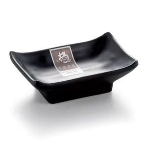 Eco friendly japanese restaurant plates soy sauce dish for sushi ,melamine soy dish two sides