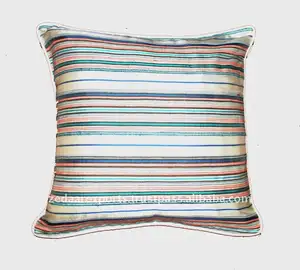 Dupion silk striped cushion cover pillow case for home decoration