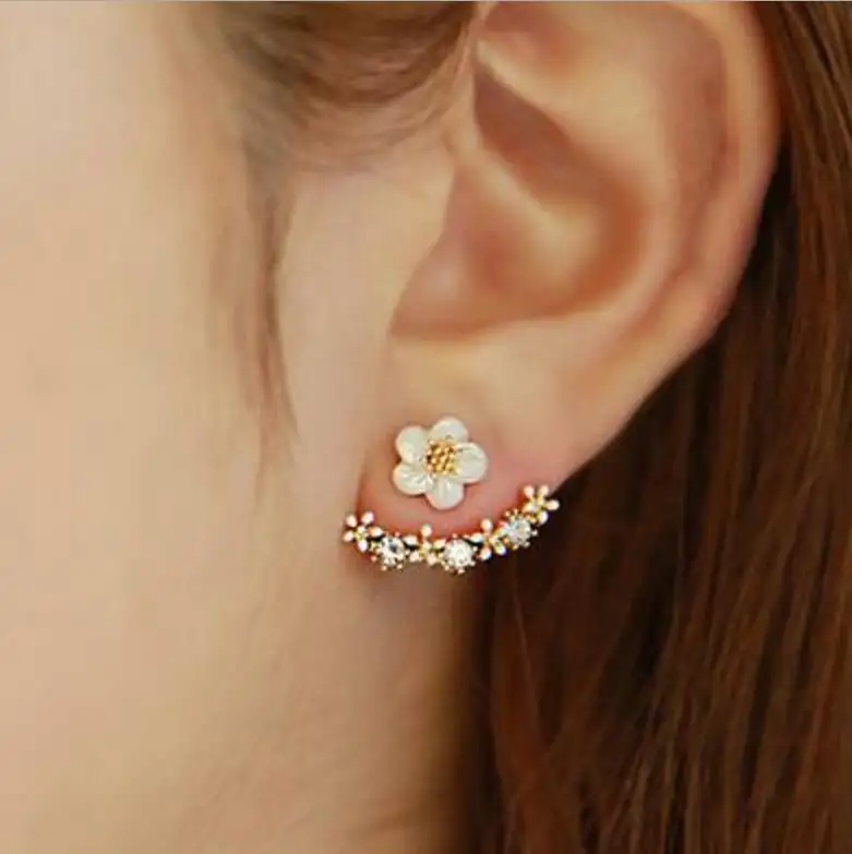 Han edition fashion temperament flowers ears hanging earrings