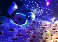 Vente en gros de boule de miroir de disco lumières colorées gonflables de projection de LED pour la partie de danse de DJ