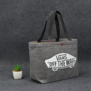En gros feutre fourre-tout sacs à provisions, sac à main en feutre avec impression de marque personnalisée
