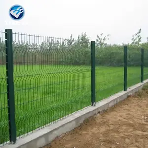 cheap price 1.53*2.5m size 2 curved 3d crimped mesh fencing with flat surface
