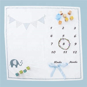 <span class=keywords><strong>Couverture</strong></span> de <span class=keywords><strong>bébé</strong></span> en coton biologique 100% douce de couleur bleue pour la photographie, accessoire personnalisé mignon pour <span class=keywords><strong>bébé</strong></span> de 12 mois - Product Image 1