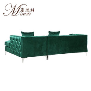 Canapé d'angle moderne en velours pour salon, 1 pièce, couleur personnalisée, <span class=keywords><strong>long</strong></span> et matelassé - Product Image 2