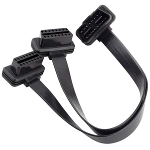 Extensor de cabo universal para diagnóstico automotivo, cabo de diagnóstico de OBD-II, 16pin macho para fêmea dupla, cabo de extensão obd2, divisor y obd para veículo