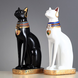 Artisanat religieux personnalisé dieu égyptien <span class=keywords><strong>bastet</strong></span> maneki neko grande statue de chat en résine - Product Image 4