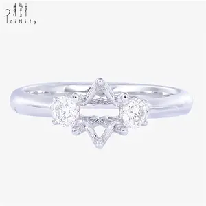 Exquisite Jewelry Fashion Design 18 Gold Natural Diamond Star Ring Without Main Stone For Female