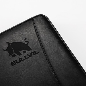 Tùy chỉnh A4 đa chức năng clipboard PU da thư mục tập tin với máy tính dây kéo danh mục đầu tư có tính năng biểu tượng tùy chỉnh - Product Image 3