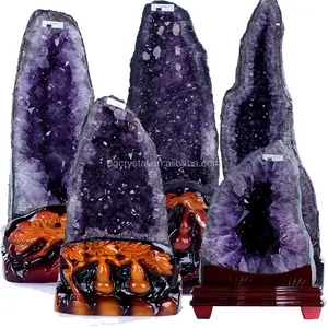 große amethyst cluster für verkauf Suppliers-Heißer Verkauf 100% schöne Amethyst Kristall Cluster Geode für die Dekoration