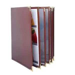 2024 tùy chỉnh Faux Leather menu bìa nhà hàng menu