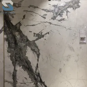 Polished italy White Forest Marble slabs L Shaped Bathroom Vanity restaurant Dinner Able