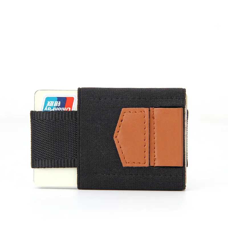Elastische Portemonnee Voor Mannen Voorvak Ultra Dunne Slanke Minimalistische Smart Wallet